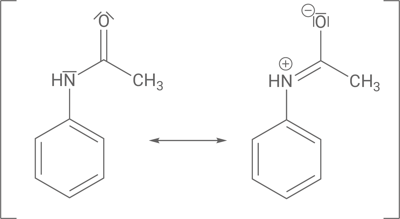 Chemische Strukturformeln mit Amino- und Hydroxylgruppen, die eine Gleichgewichtreaktion darstellen.